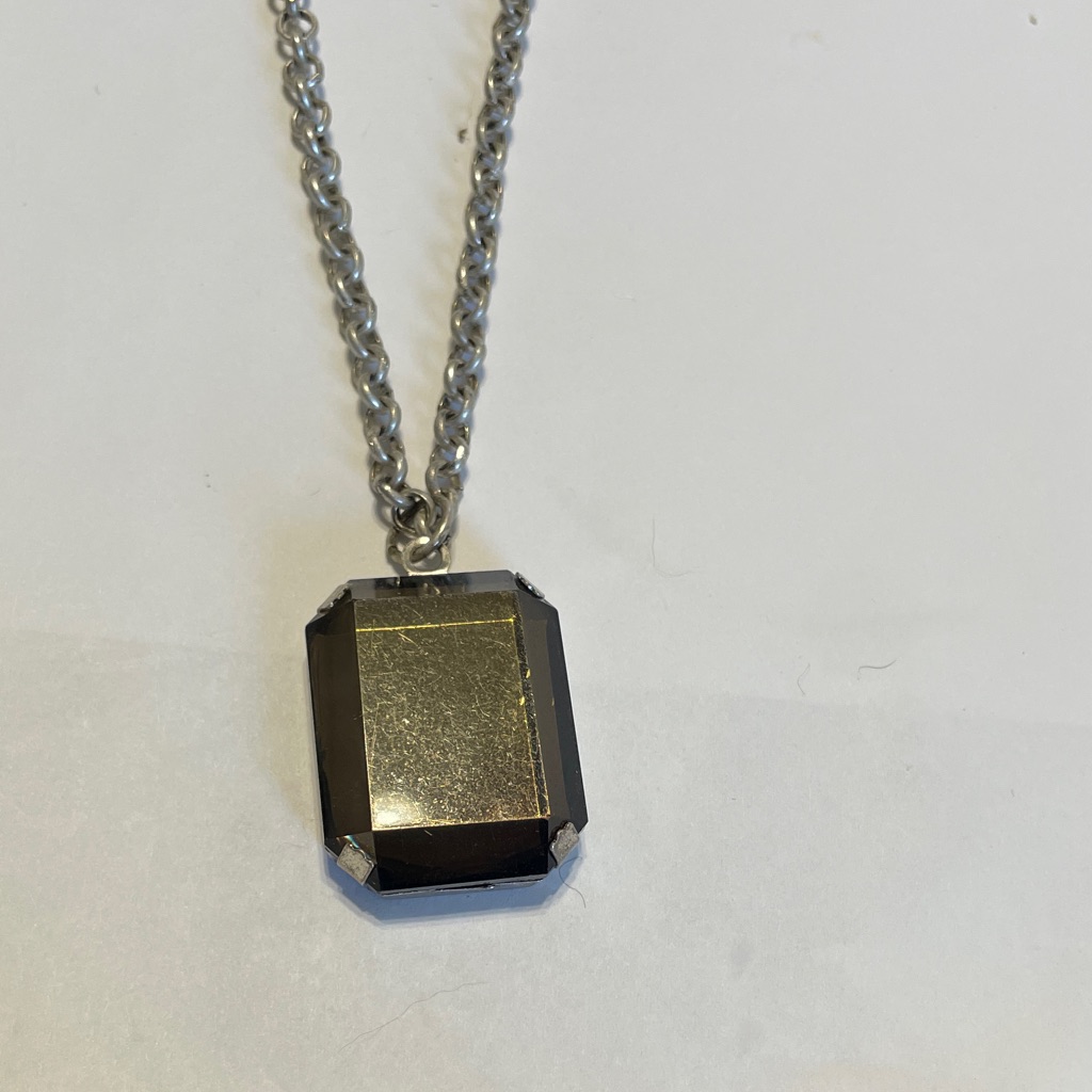 Mark Silver Chain Necklace With Black Pendant